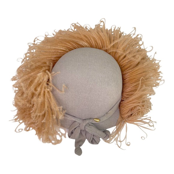 Antique Vintage Millinery Hat Peach Ostrich Plumes Feathers 1950s Unbranded